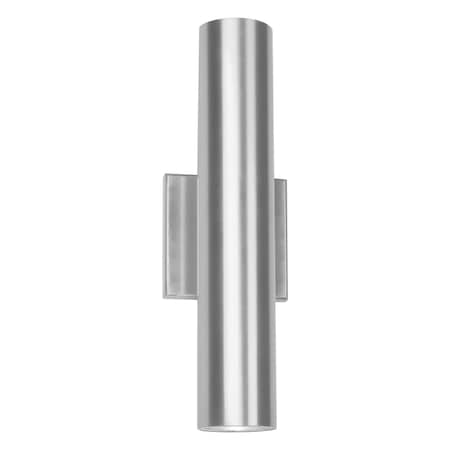 Dweled Caliber 2 Light LED Indoor and Outdoor Wall Light 3000K in Brushed Aluminum WS-W366